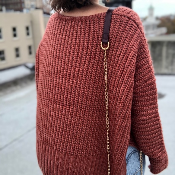 Last 1✨Ziggy Rust Oversized Slouchy Knit Sweater - Picture 4 of 8